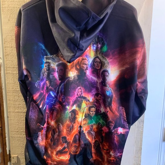 Avengers 3D Infinity Wars Hoodie All Over Printed Size Large - Picture 2 of 2